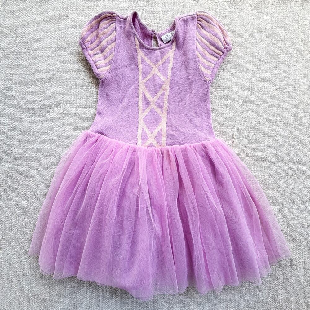 Gap x Disney Rapunzel Sweater Knit and Tulle Dress VGUC 5